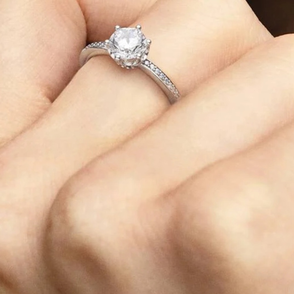 Pandora crown solitaire ring